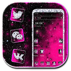 Black Pink Glitter Themes icône