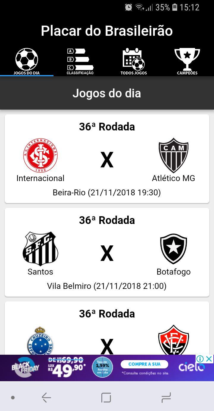 Placar Brasileirao Serie A 2019 Classificacao For Android Apk Download