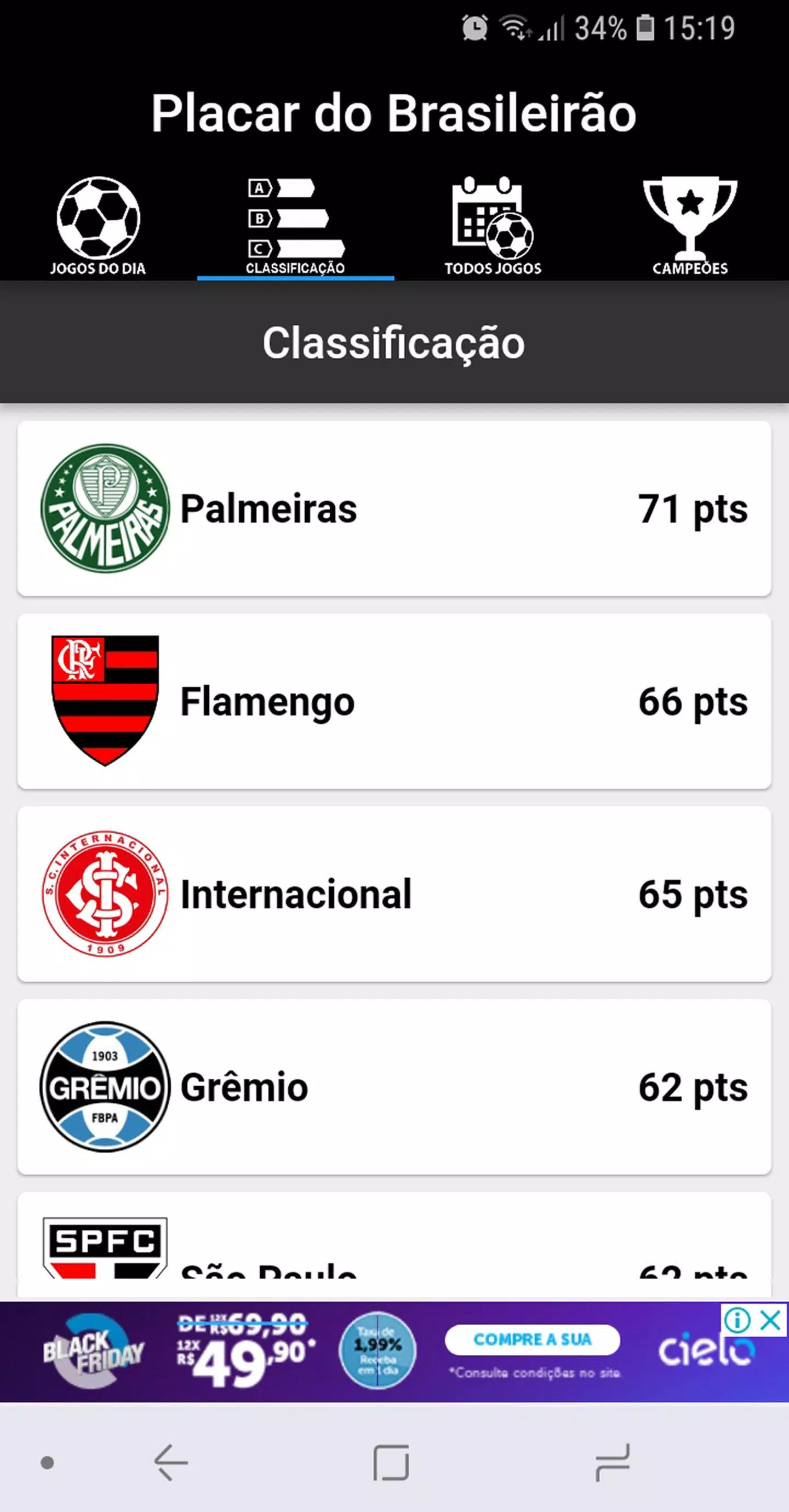 Calendário do Brasileirão 2019 – Série A