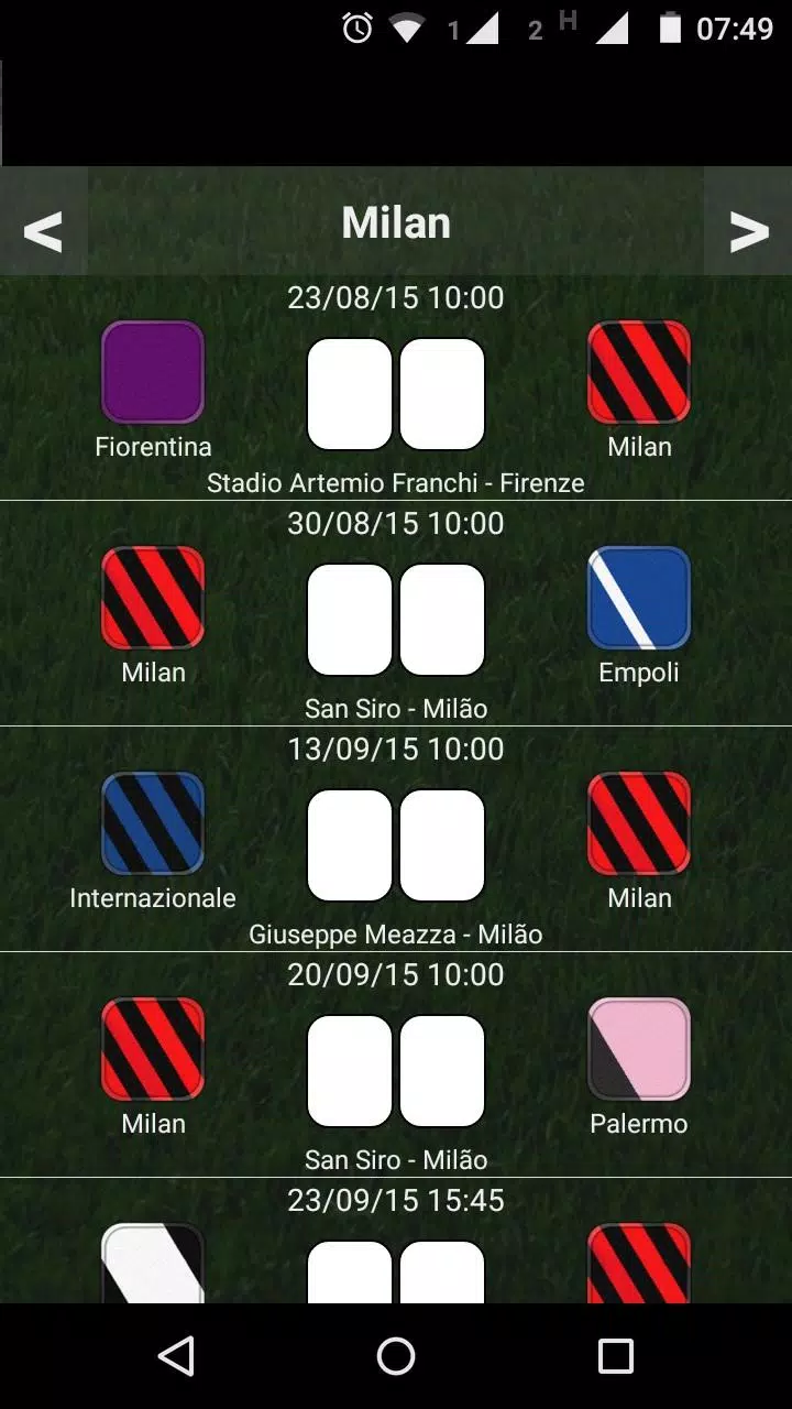 TABELA CAMPEONATO ITALIANO