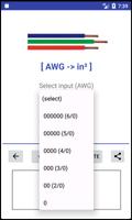 AWG -> mm²/in² -> AWG  - Convertisseur capture d'écran 1