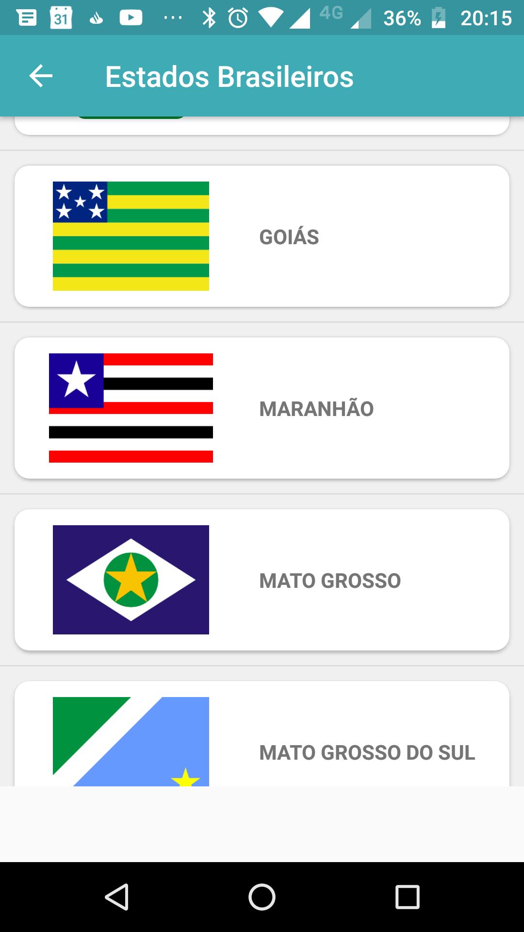 Quiz de bandeiras dos estados brasileiros