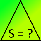 Aire d'un triangle de formule icône