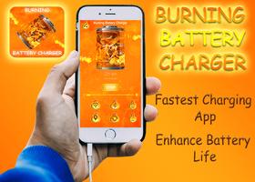 Fire Burning Battery Charger Affiche