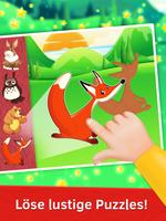 Wilde Tiere Puzzle für Kinder Plakat