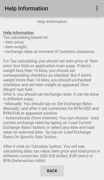 Parcel Tax Calculator Belarus screenshot 1