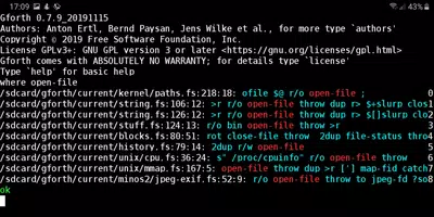 gforth - GNU Forth für Android Screenshot 2
