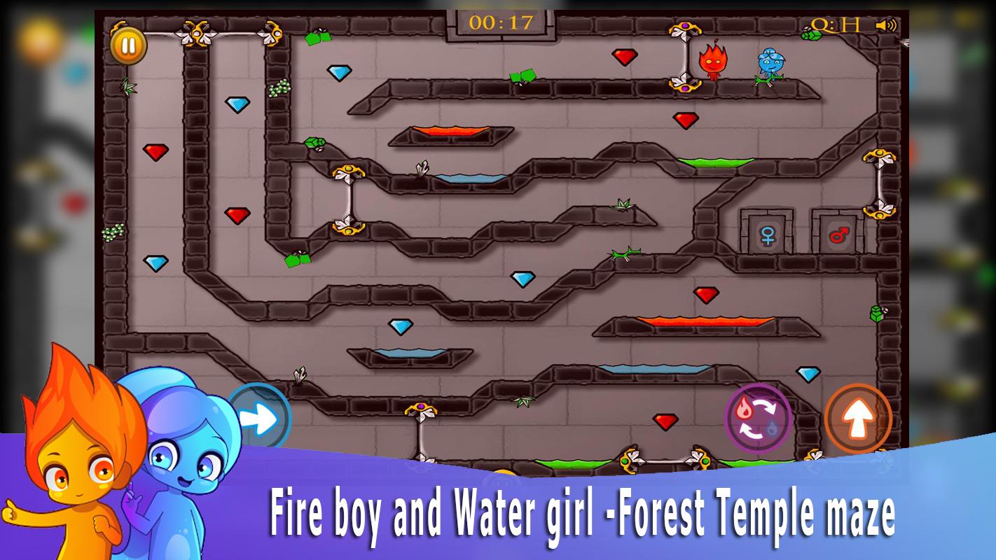 Описание для Fire boy and Water girl -Forest Temple maze.