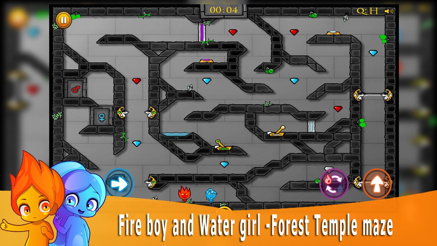 Fire boy and Water girl -Forest Temple maze Ekran Görüntüsü 1.