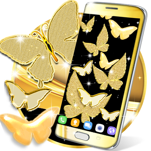 Золотая бабочка живые обои