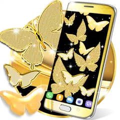 download Gold butterfly live wallpaper APK