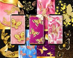 Gold butterfly live wallpaper imagem de tela 1