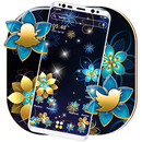 Golden Blue Flower Themes APK