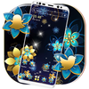 Golden Blue Flower Launcher Themes