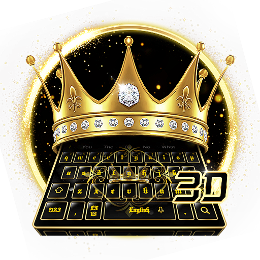 3D Golden Crown Keyboard