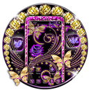 Golden Purple Butterfly Theme APK