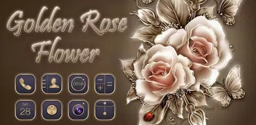 Golden Rose Flower Theme