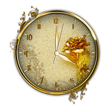 Golden rose Flower Clock Live Wallpaper 图标