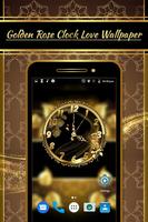 Golden rose Flower Clock Live Wallpaper Ekran Görüntüsü 3