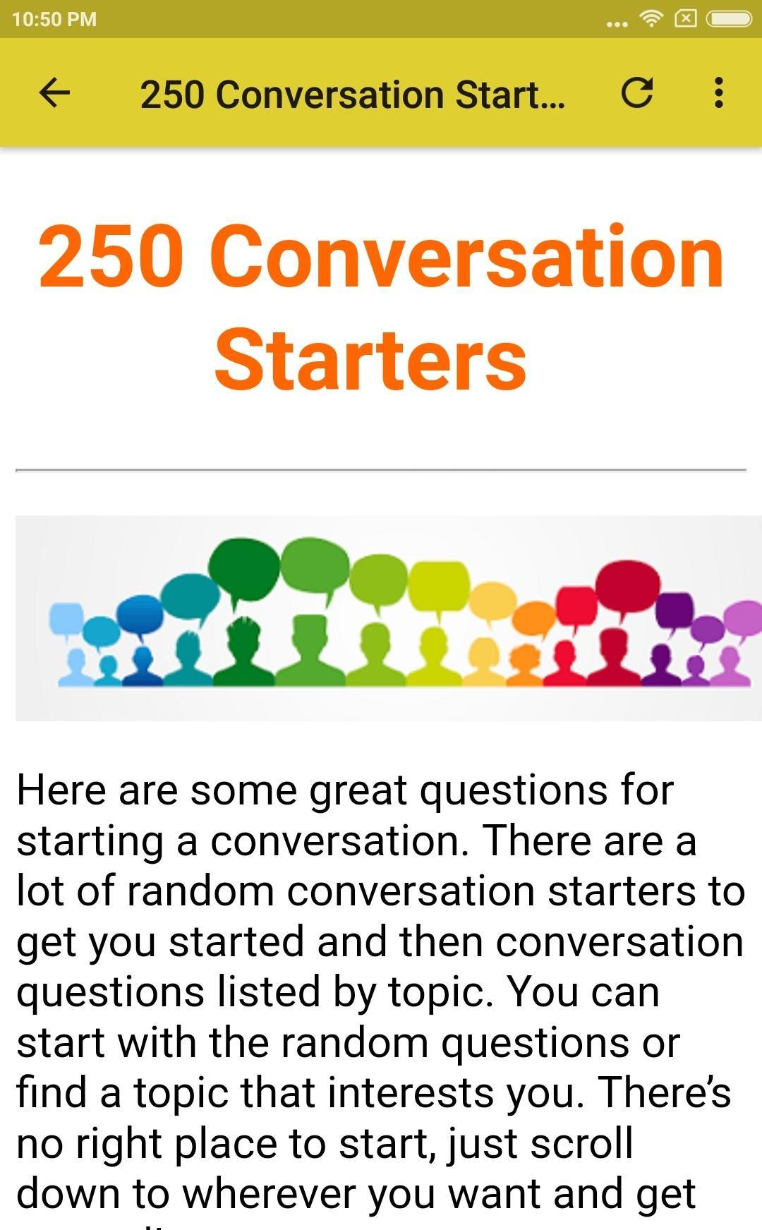 Good Conversation Starters for Android - APK Download
