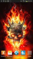 Skull In Fire Magic FX الملصق