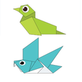 Oiseaux en origami de papier