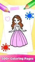 Princess Girl Coloring Games poster