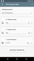 Filter Calculator (RC, RL, LC, screenshot 2