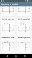 Calculateur de filtre (RC, RL, capture d'écran 1