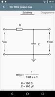 Calculateur de filtre (RC, RL, capture d'écran 3