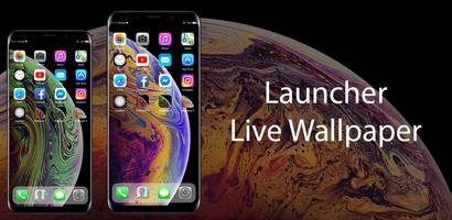 Launcher iOS الملصق