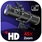 HD Telescope 45x Zoom Camera: Photo & Video icône