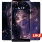 Girl wearing a veil live wallpaper icon