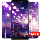 Girl river under the starry sky live wallpaper icon