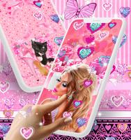 Girly pink live wallpapers Affiche