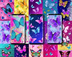 Glitter butterfly wallpapers постер