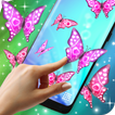 Pink Sparkly Butterflies on Screen