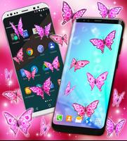 Pink Sparkly Butterflies on Screen скриншот 1
