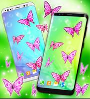 Pink Sparkly Butterflies on Screen تصوير الشاشة 3