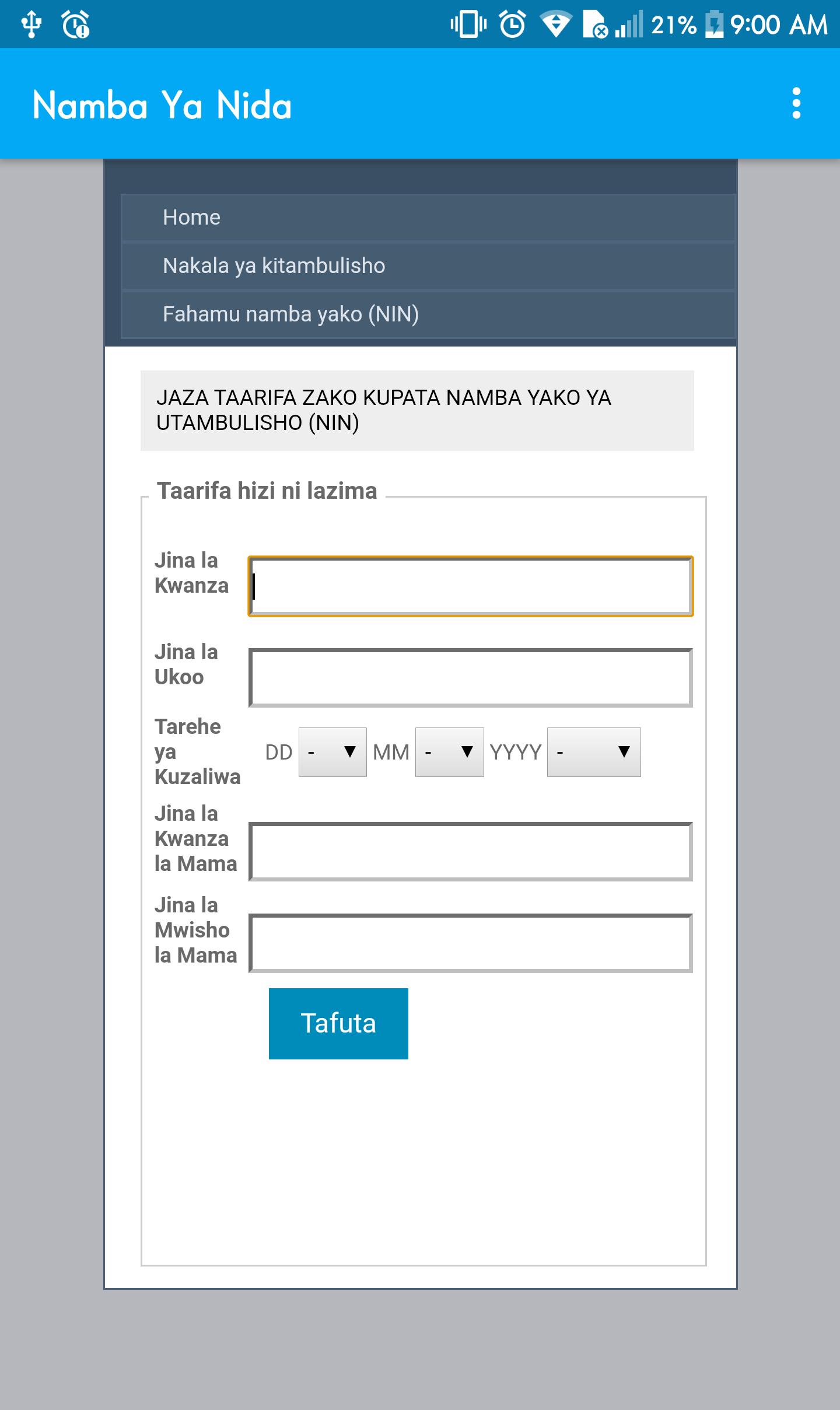 Namba ya Kitambulisho cha Taifa NIDA APK for Android Download