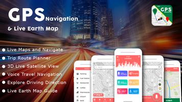Live Navigation GPS: Earth Map Affiche