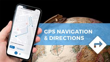 Kostenlose GPS-Navigation Map Locator Route Finder Plakat