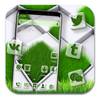 Grass Lawn 3D Tiles Theme icône