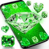 Green diamond shiny wallpapers icône