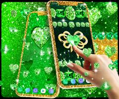 Green diamond shiny wallpapers 海報