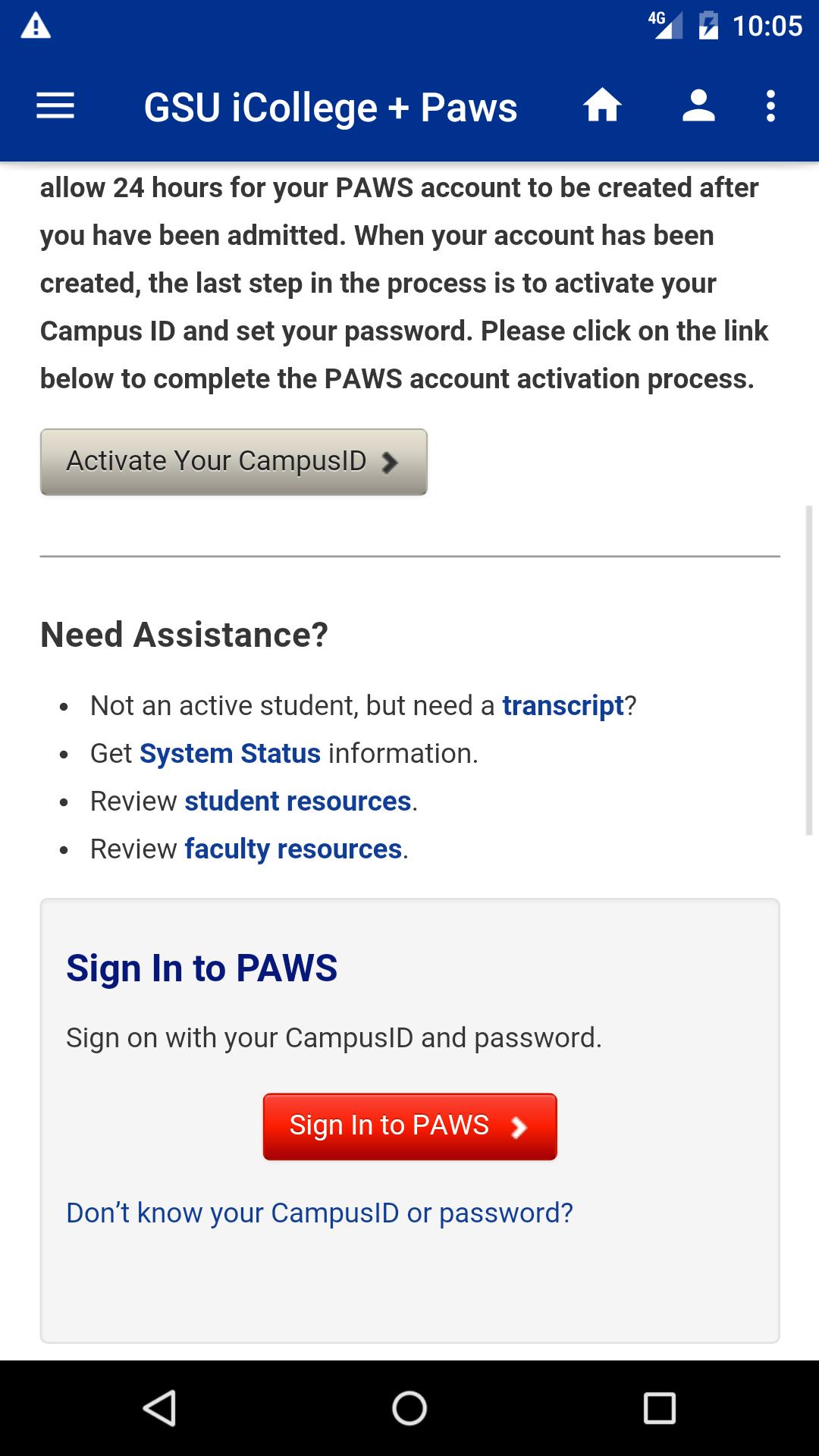 GSU Paws & iCollege安卓版应用APK下载 GSU Paws & iCollege安卓版应用APK下载