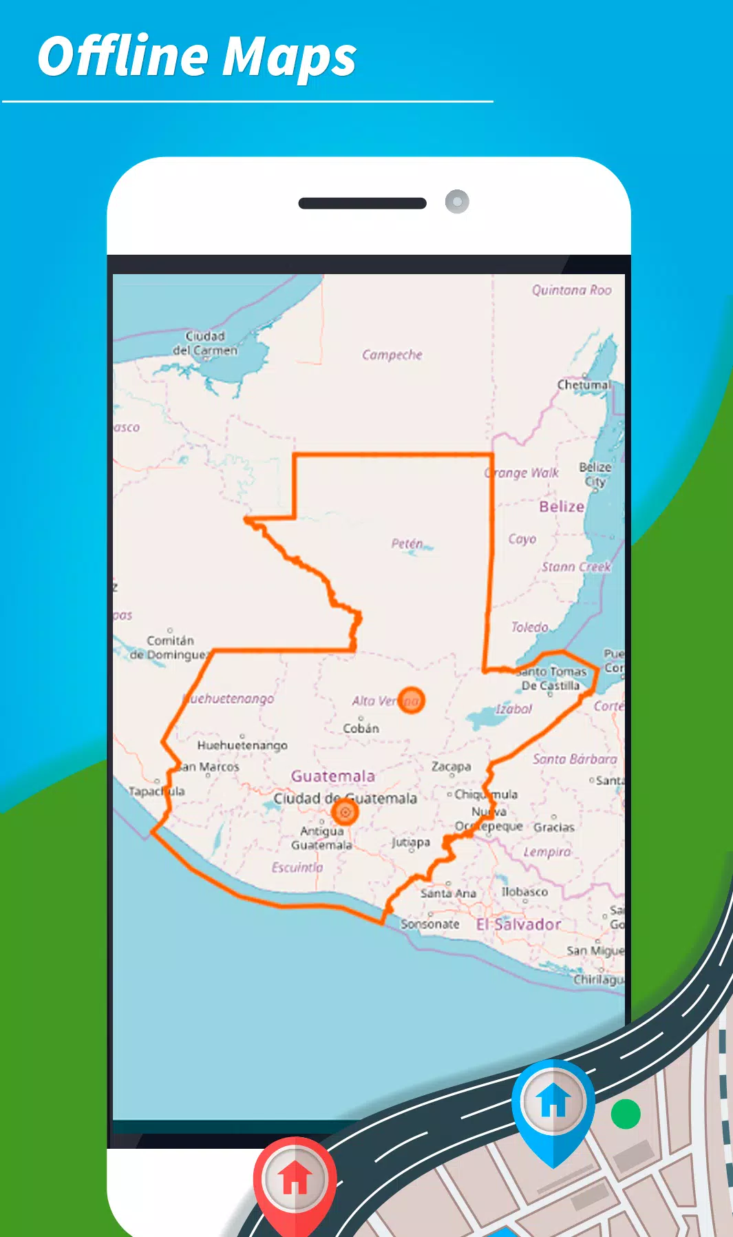 🔥 Guatemala Offline maps and navigation GPS 3D APK pour Android Télécharger