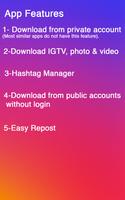 video downloader para Instagram,repassar instagram Cartaz