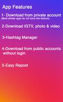 Video Downloader für Instagram, repost instagram Plakat