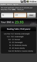 Calculateur d'IMC capture d'écran 1